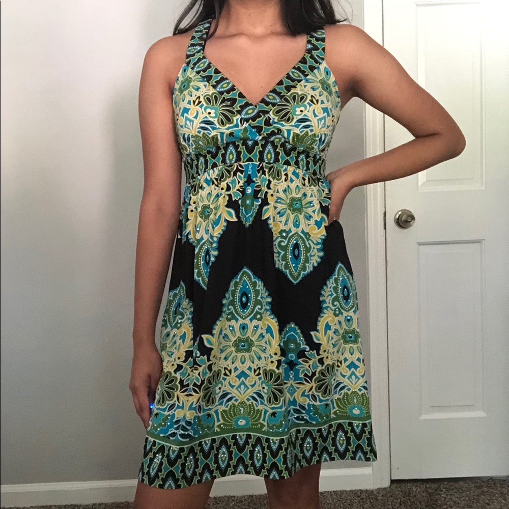 Green detailed dress